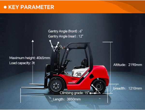 3T Diesel Forklift – 3000kg Capacity - Image 3