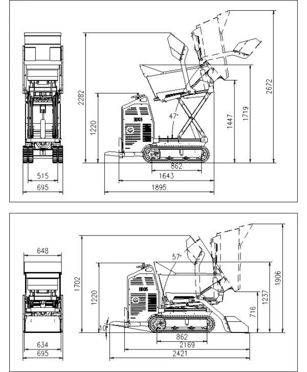 SD05 0.5 Ton Mini Crawler Dumper - Image 11