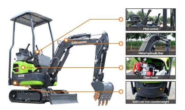SD13E Mini Excavator – 1.2 Ton - Image 6