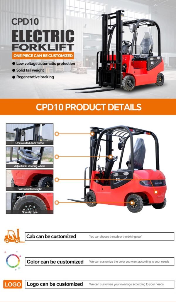 Electric Forklift 1 Ton - Image 2