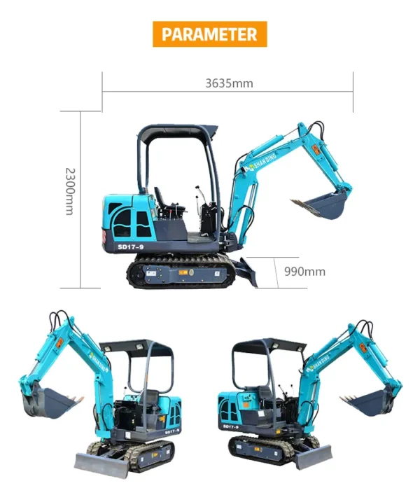 SD17-9 1.5 Shanding Ton Mini Excavator - Image 6